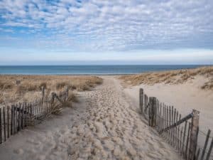 sand pathway down to beach