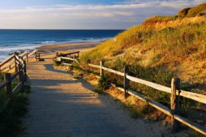 Beach path on Cape Cod for romantic walks