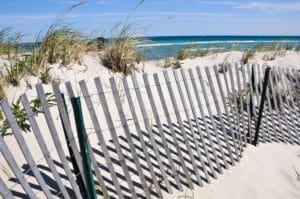 A beach on Cape Cod in the summertime