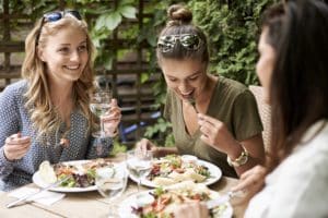 Women dining at a restaurant in Nantucket